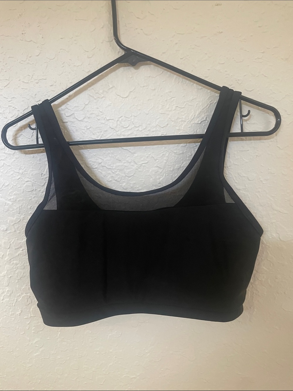 Zaful Black Mesh-Panel Women's Swim Sports Bra